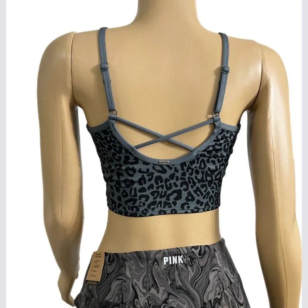 Victorias Secret Pink Active Ultimate Lined Removable Padding Sports bra Leopard - Picture 6 of 6